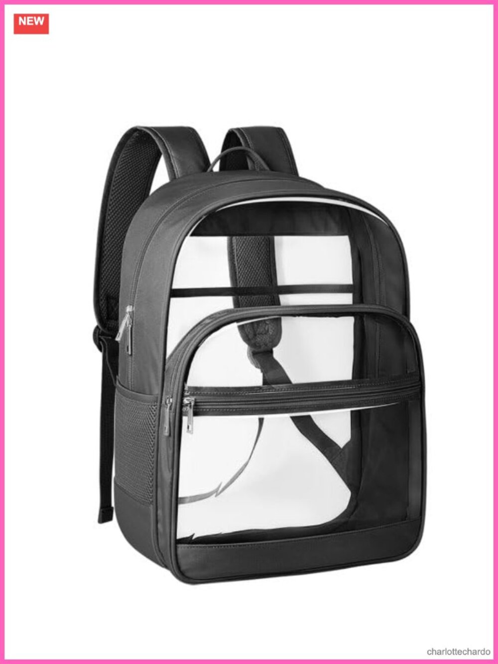 Clear Backpack Heavy Duty Transparent Bookbag School PVC